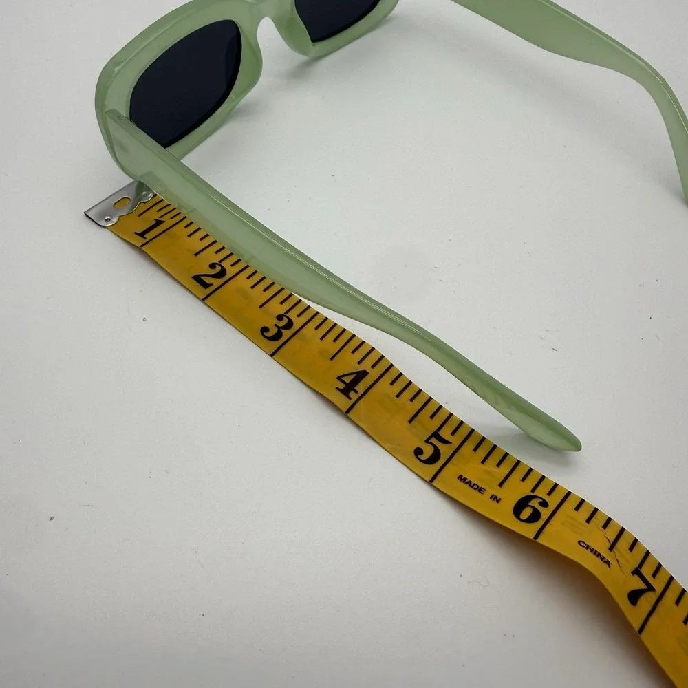 Rectangle Sunglasses Green Plastic Frame Black Tinted Lenses 55872-MG1-S